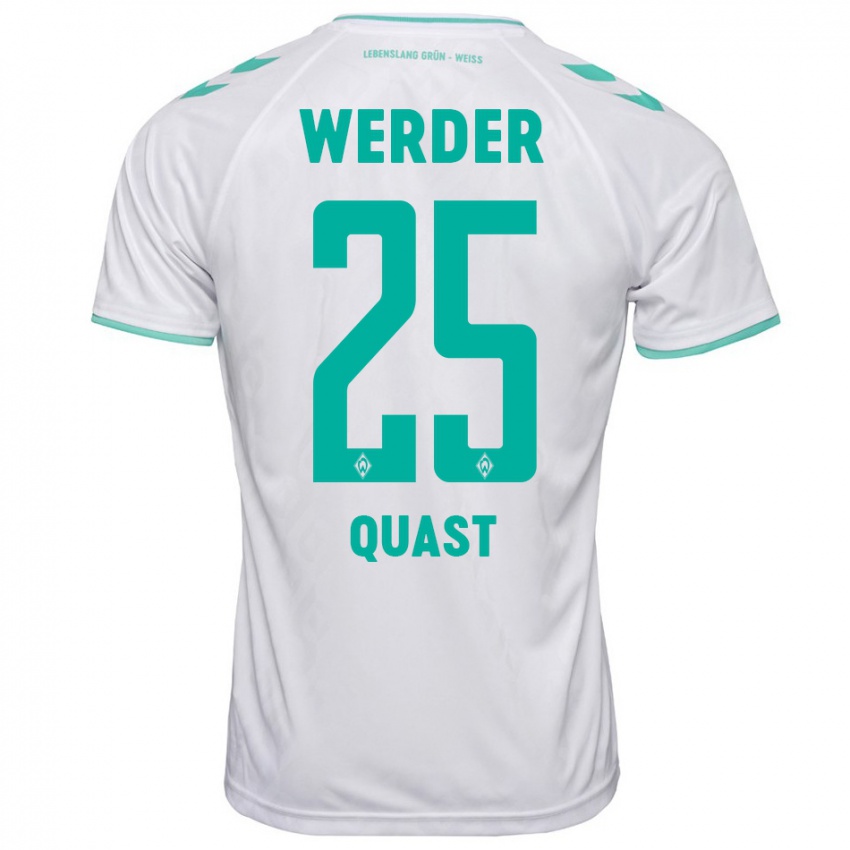 Hombre Camiseta Sönke Quast #25 Blanco 2ª Equipación 2023/24 La Camisa