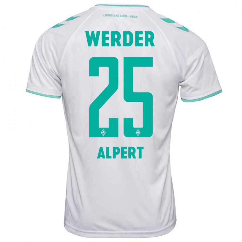 Hombre Camiseta Marvin Alpert #25 Blanco 2ª Equipación 2023/24 La Camisa