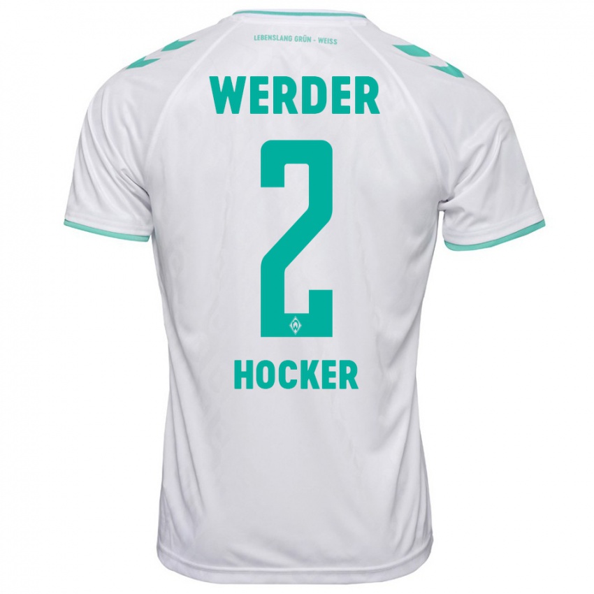 Hombre Camiseta Luca Höcker #2 Blanco 2ª Equipación 2023/24 La Camisa