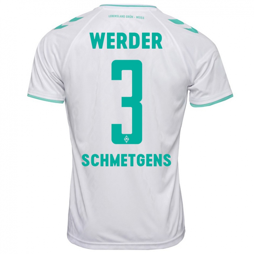 Hombre Camiseta Mick Schmetgens #3 Blanco 2ª Equipación 2023/24 La Camisa