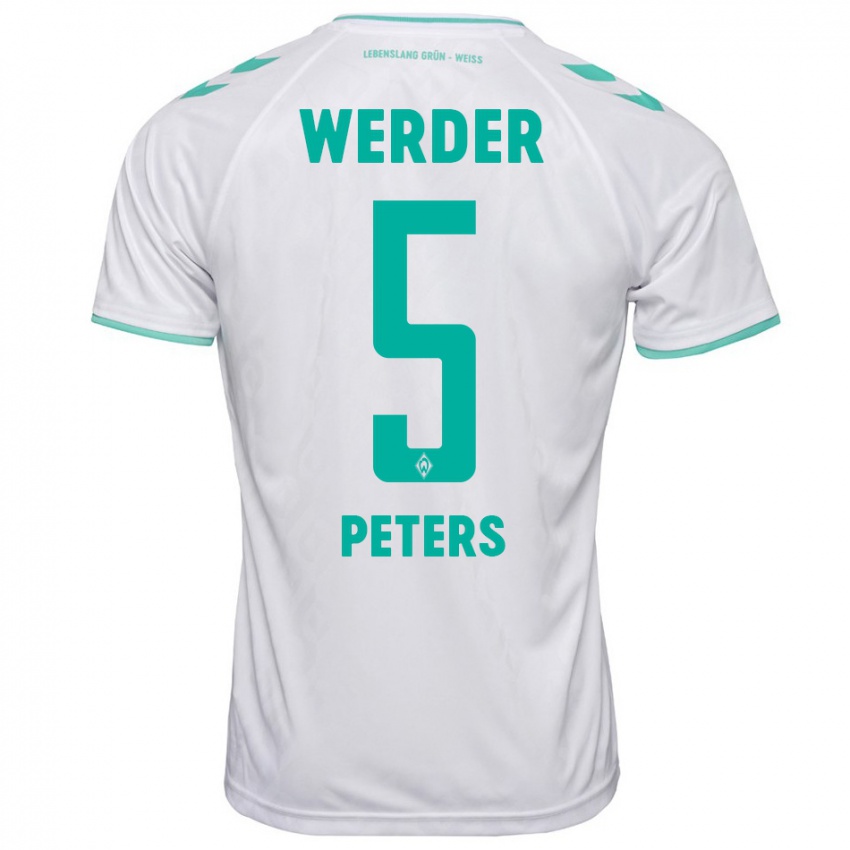 Hombre Camiseta Joshua Peters #5 Blanco 2ª Equipación 2023/24 La Camisa