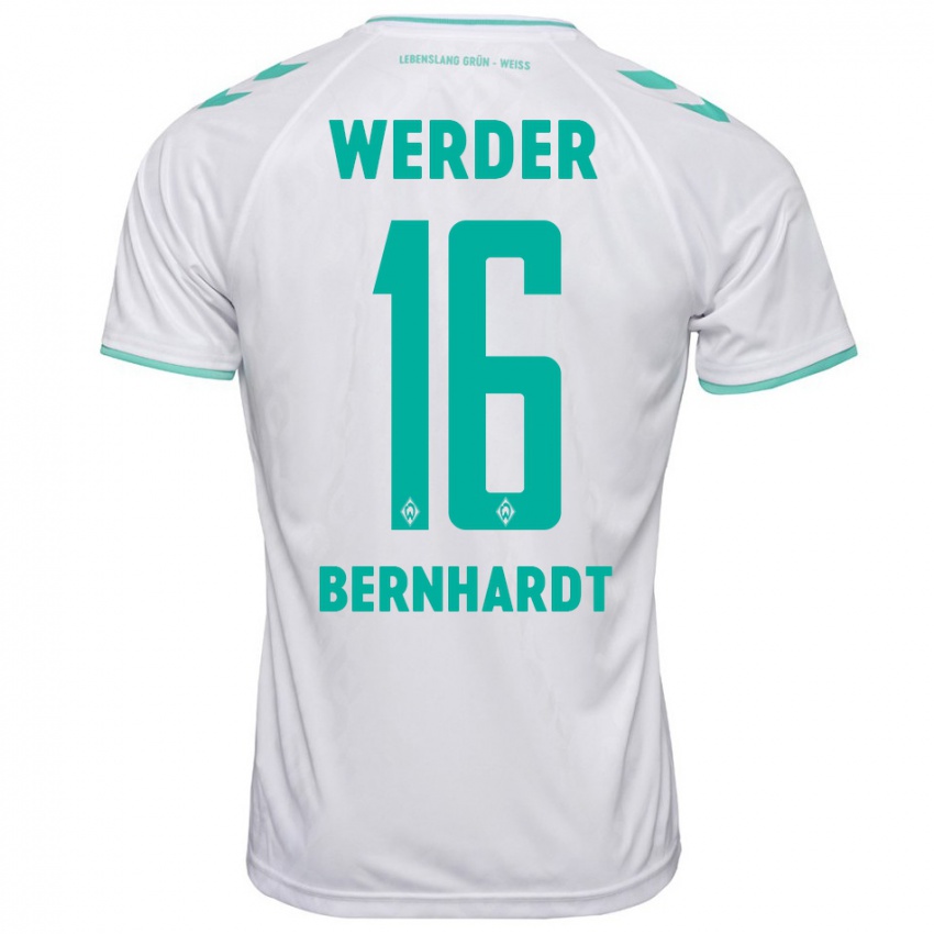 Hombre Camiseta Emilie Bernhardt #16 Blanco 2ª Equipación 2023/24 La Camisa