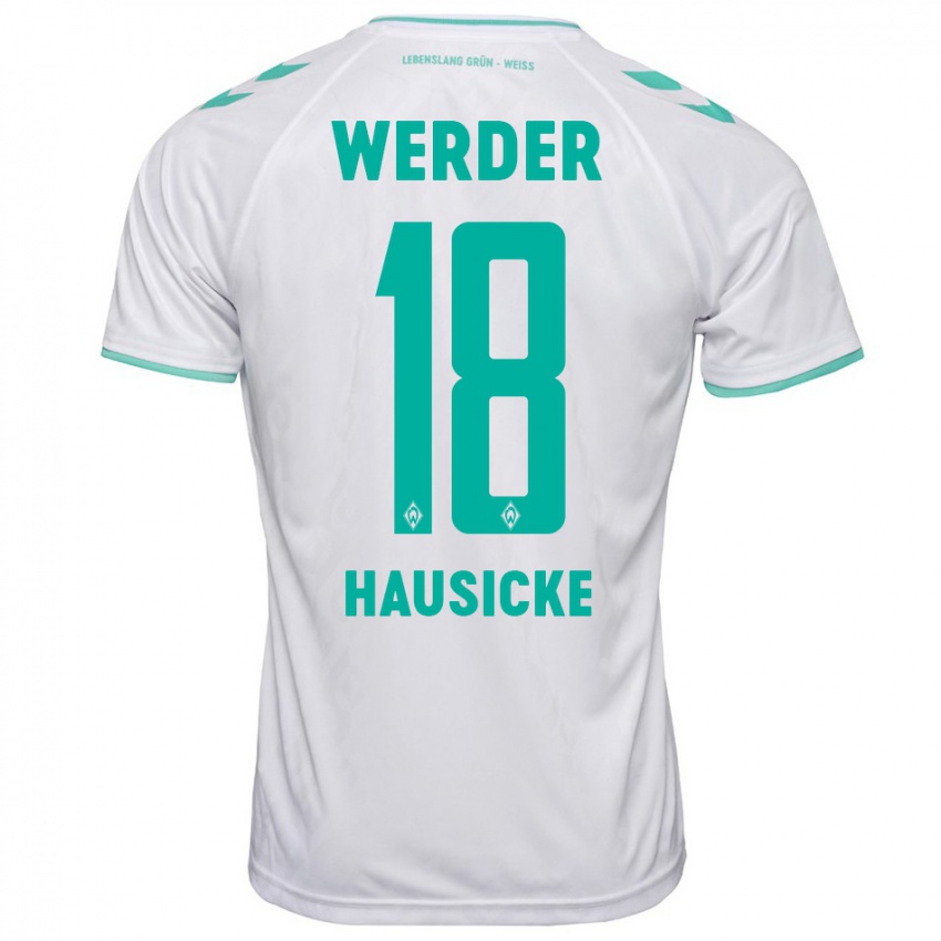 Hombre Camiseta Lina Hausicke #18 Blanco 2ª Equipación 2023/24 La Camisa