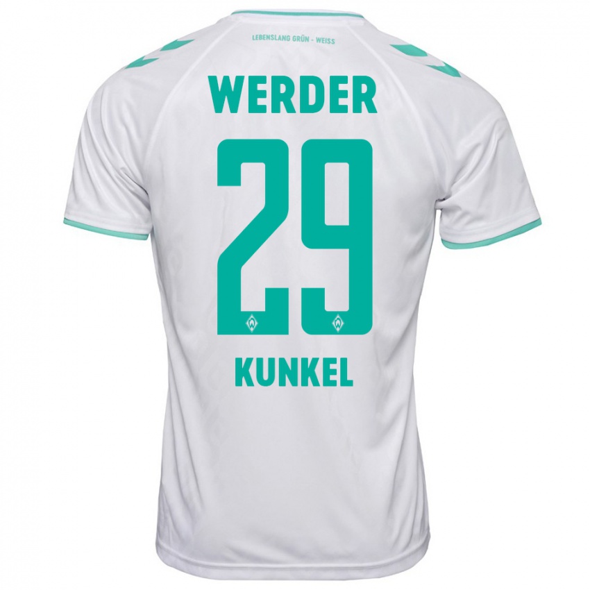 Hombre Camiseta Melina Kunkel #29 Blanco 2ª Equipación 2023/24 La Camisa