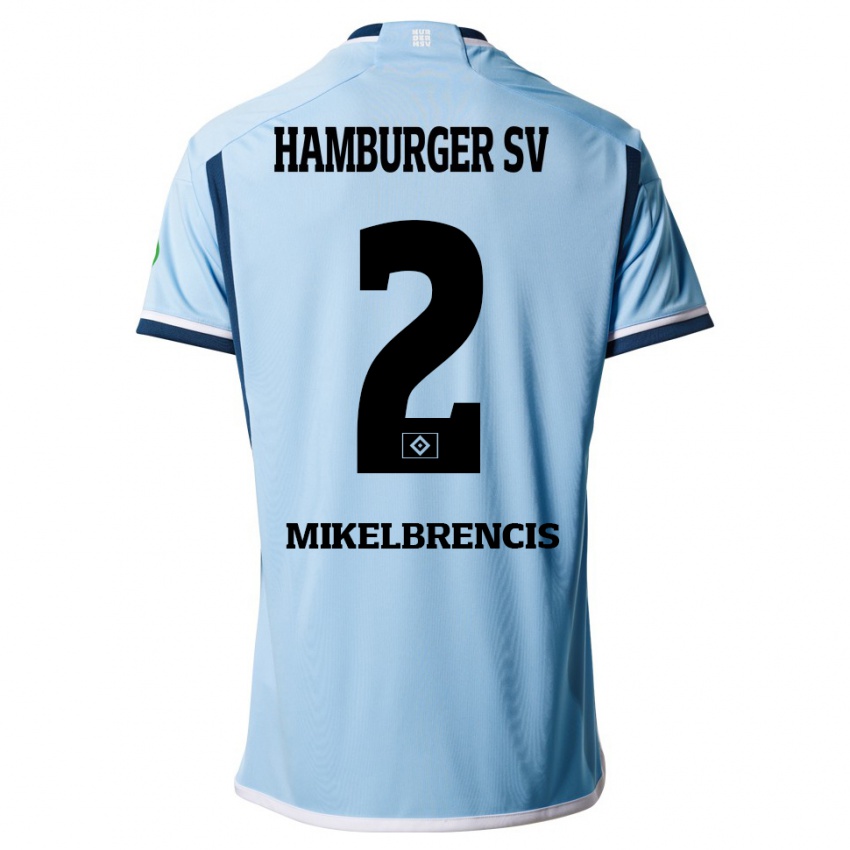 Hombre Camiseta William Mikelbrencis #2 Azul 2ª Equipación 2023/24 La Camisa