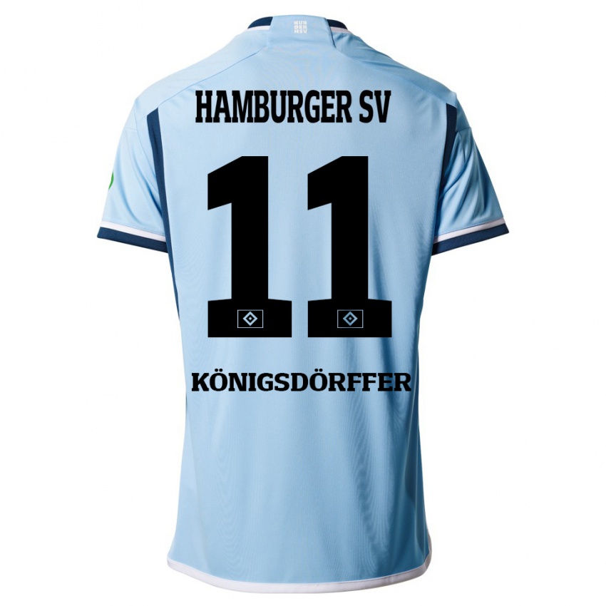 Hombre Camiseta Ransford Königsdörffer #11 Azul 2ª Equipación 2023/24 La Camisa