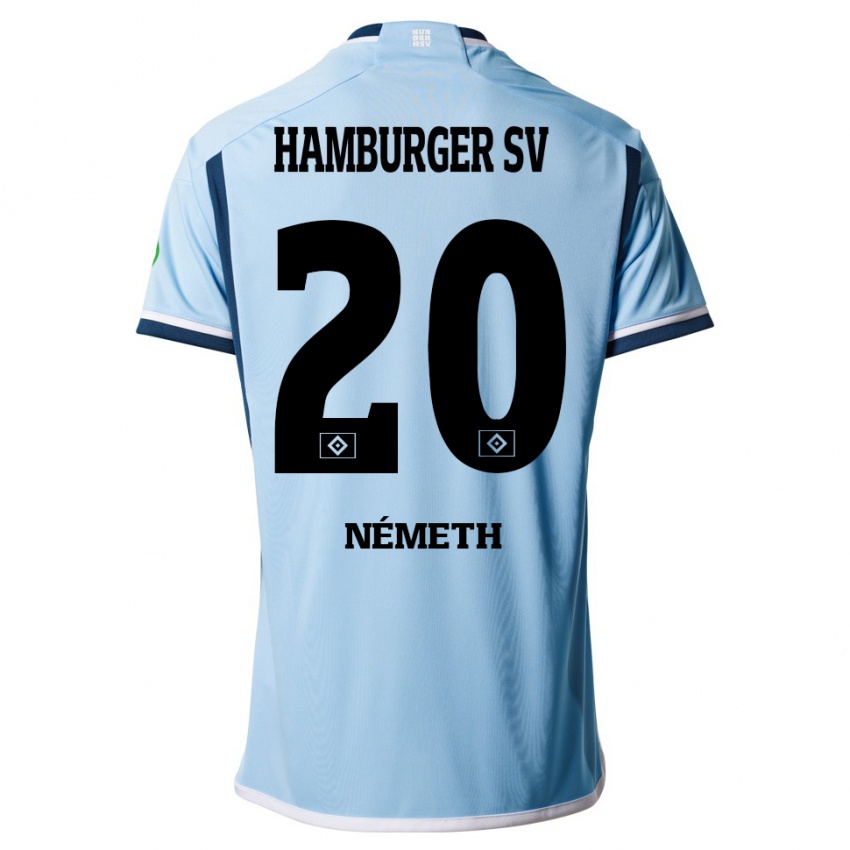 Hombre Camiseta András Németh #20 Azul 2ª Equipación 2023/24 La Camisa