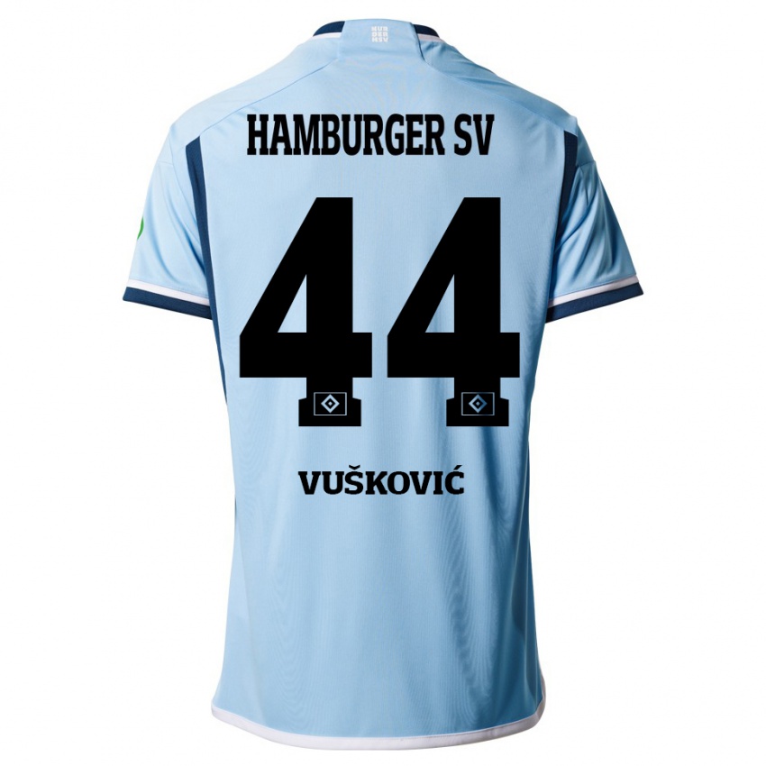 Hombre Camiseta Mario Vuskovic #44 Azul 2ª Equipación 2023/24 La Camisa
