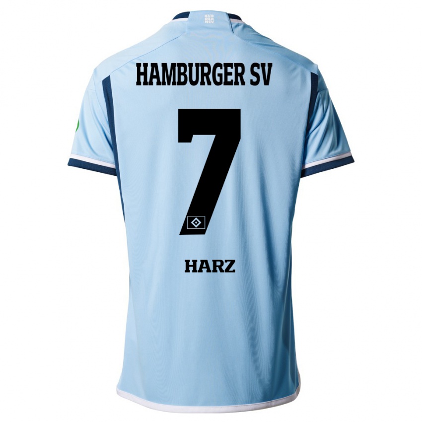 Hombre Camiseta Theo Harz #7 Azul 2ª Equipación 2023/24 La Camisa