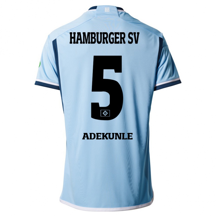 Hombre Camiseta Noah Adekunle #5 Azul 2ª Equipación 2023/24 La Camisa