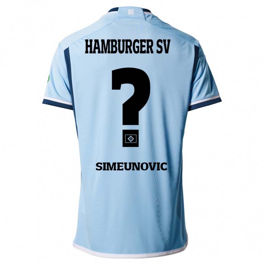 Hombre Camiseta Denis Simeunovic #0 Azul 2ª Equipación 2023/24 La Camisa