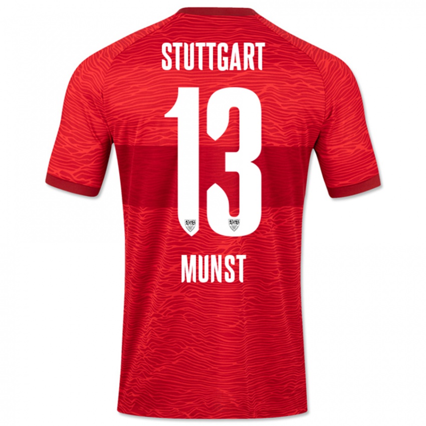 Hombre Camiseta Leonhard Münst #13 Rojo 2ª Equipación 2023/24 La Camisa