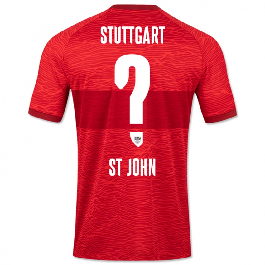 Hombre Camiseta Rawley St. John #0 Rojo 2ª Equipación 2023/24 La Camisa
