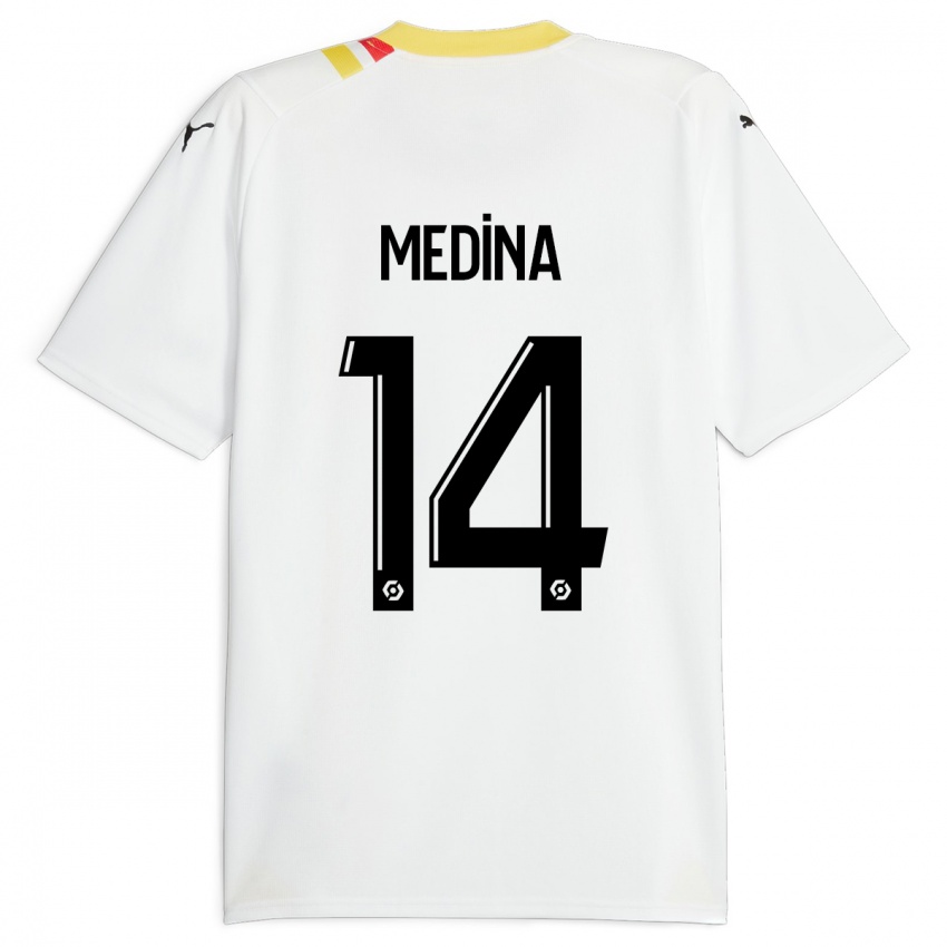 Hombre Camiseta Facundo Medina #14 Negro 2ª Equipación 2023/24 La Camisa