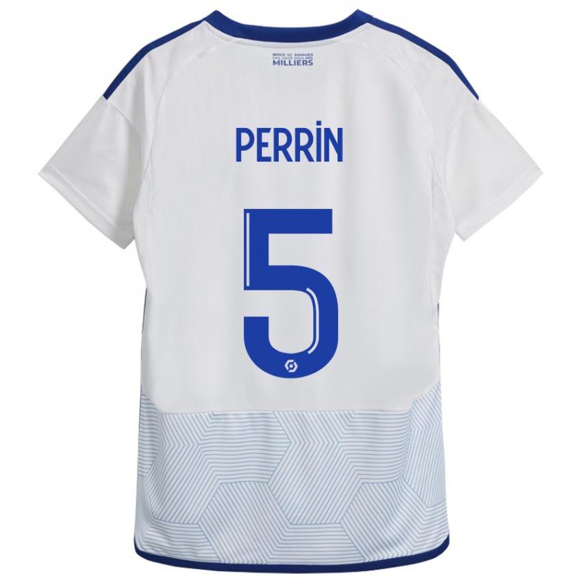 Hombre Camiseta Lucas Perrin #5 Blanco 2ª Equipación 2023/24 La Camisa