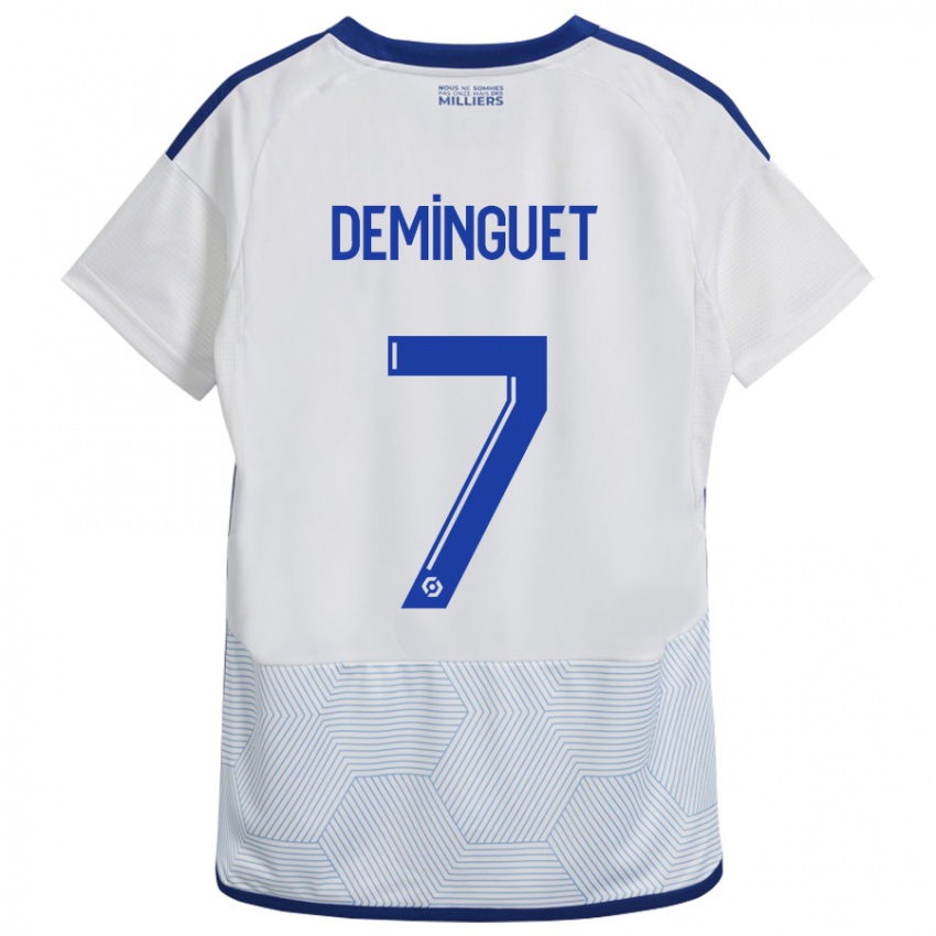 Hombre Camiseta Jessy Deminguet #7 Blanco 2ª Equipación 2023/24 La Camisa