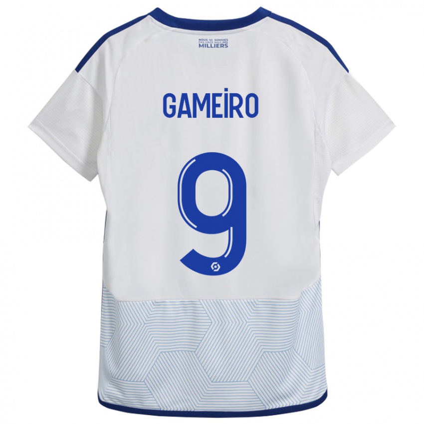 Hombre Camiseta Kévin Gameiro #9 Blanco 2ª Equipación 2023/24 La Camisa