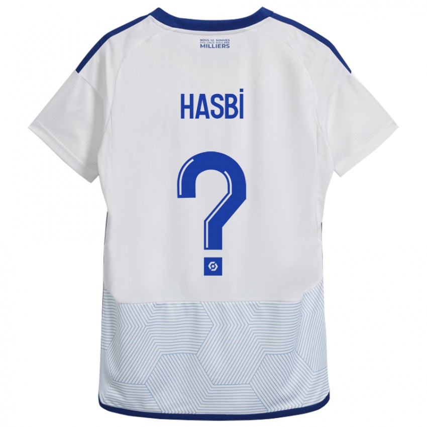 Hombre Camiseta Walid Hasbi #0 Blanco 2ª Equipación 2023/24 La Camisa