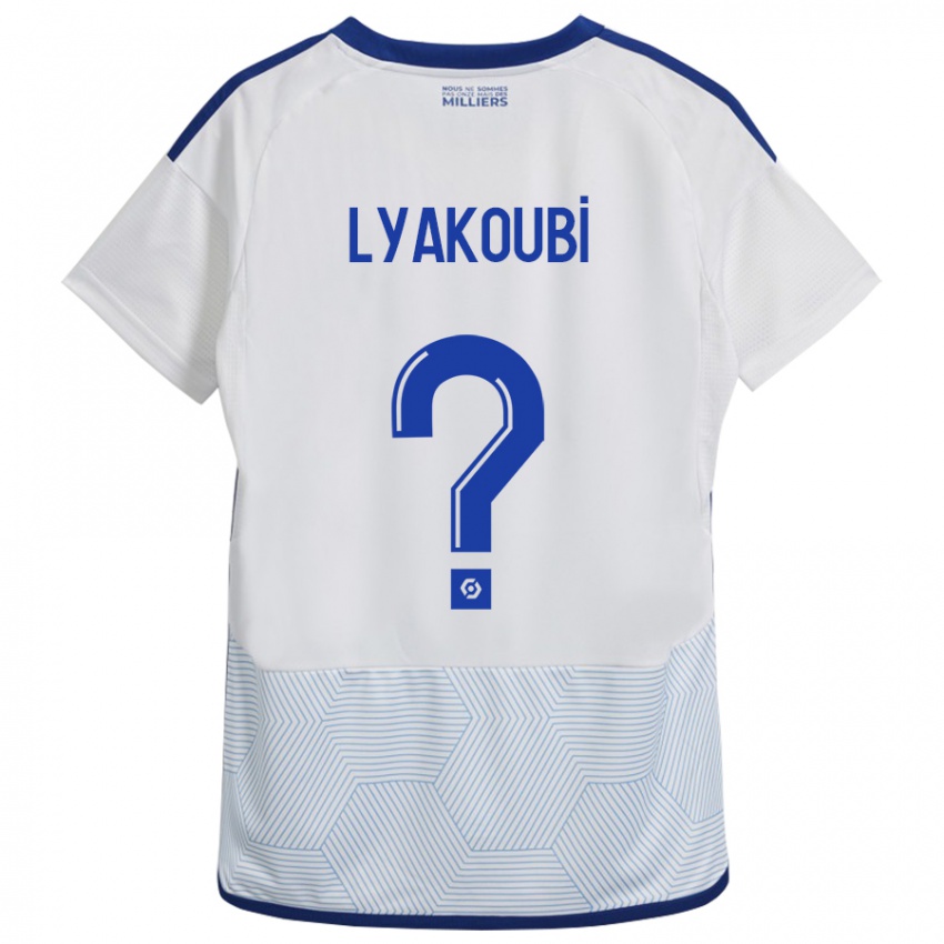 Hombre Camiseta Oussama Lyakoubi #0 Blanco 2ª Equipación 2023/24 La Camisa