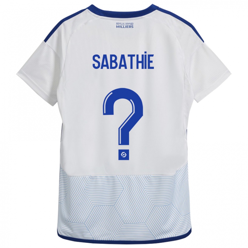 Hombre Camiseta Gabin Sabathié #0 Blanco 2ª Equipación 2023/24 La Camisa