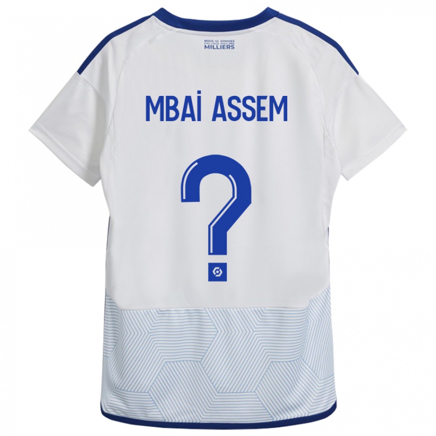 Hombre Camiseta Chris Mbaï-Assem #0 Blanco 2ª Equipación 2023/24 La Camisa