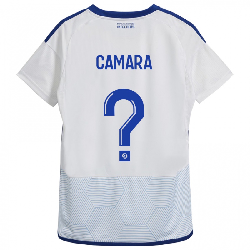 Hombre Camiseta Alseny Camara #0 Blanco 2ª Equipación 2023/24 La Camisa