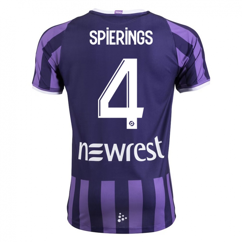 Hombre Camiseta Stijn Spierings #4 Morado 2ª Equipación 2023/24 La Camisa