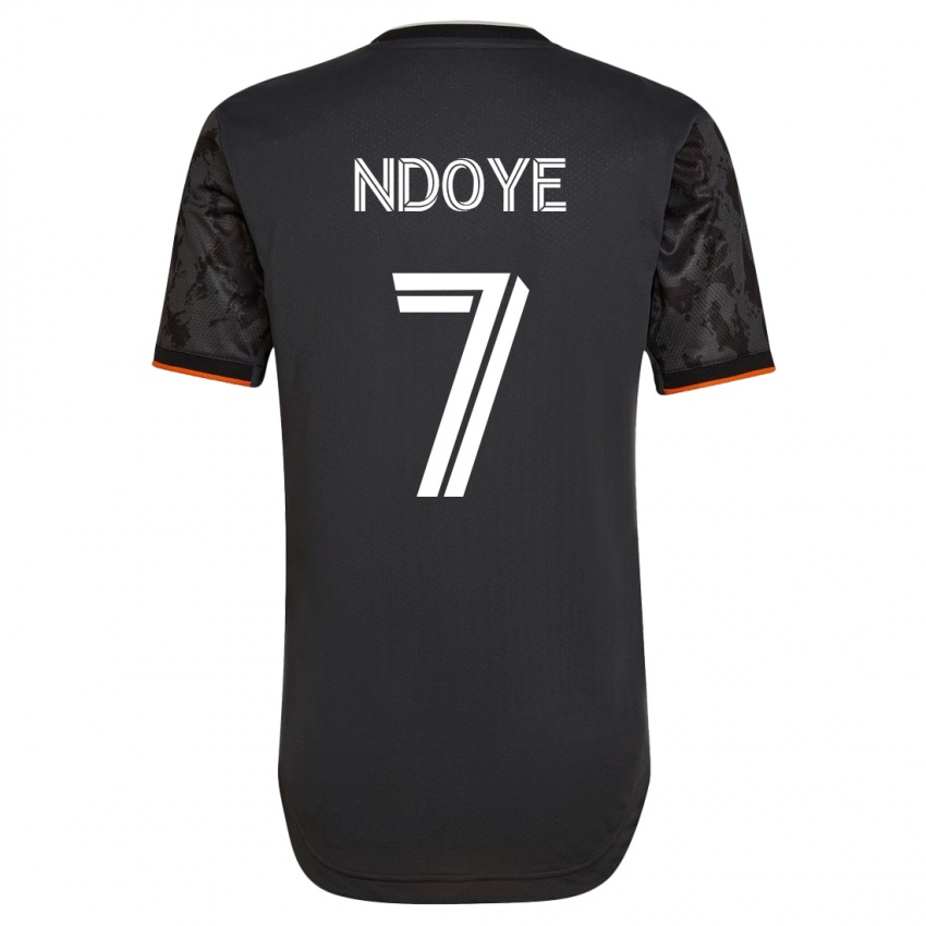 Hombre Camiseta Papa Ndoye #7 Negro 2ª Equipación 2023/24 La Camisa