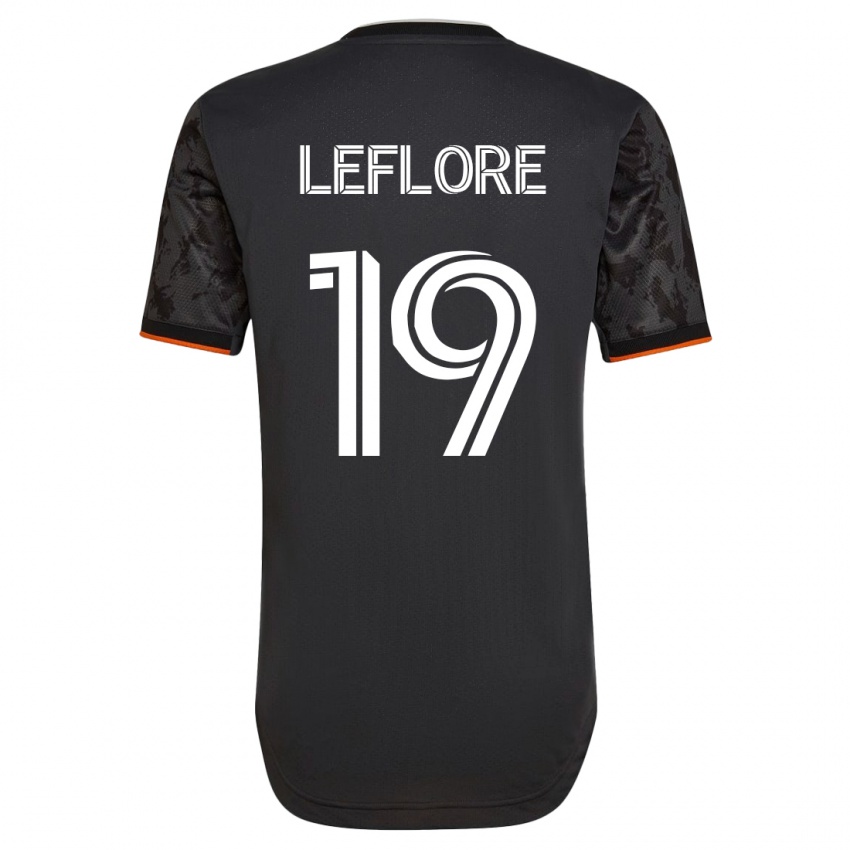 Hombre Camiseta Isaiah Leflore #19 Negro 2ª Equipación 2023/24 La Camisa
