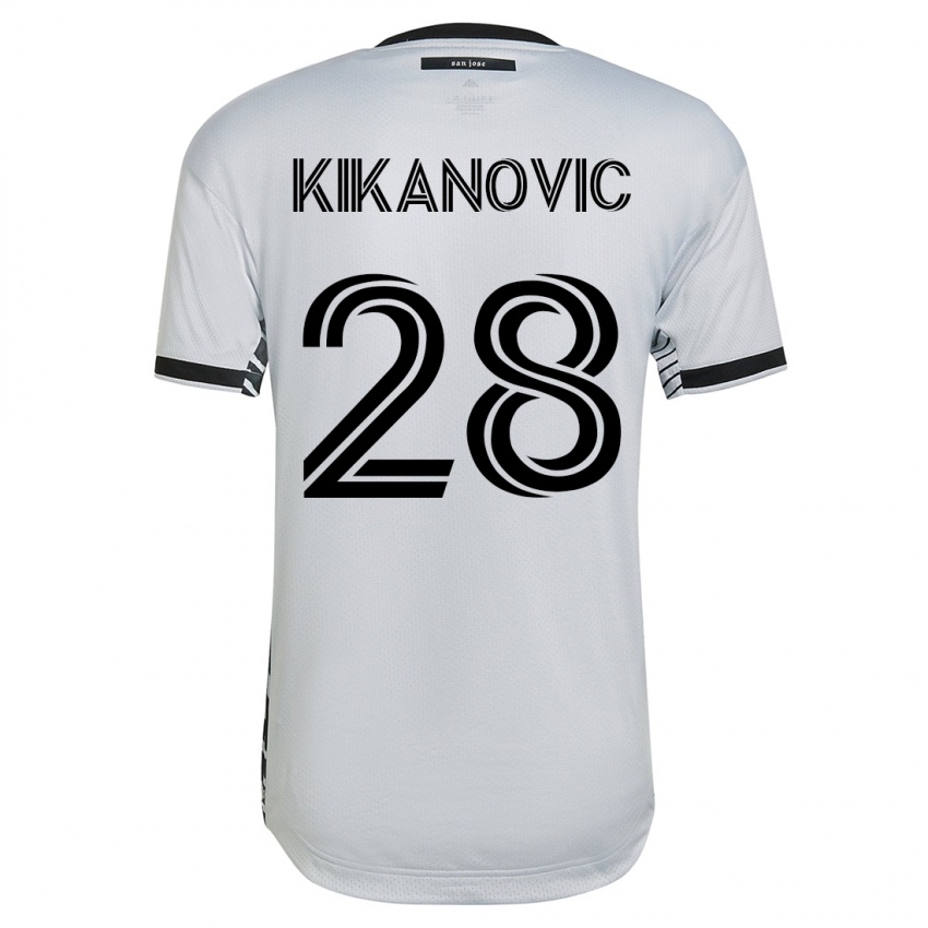 Hombre Camiseta Benjamin Kikanovic #28 Blanco 2ª Equipación 2023/24 La Camisa