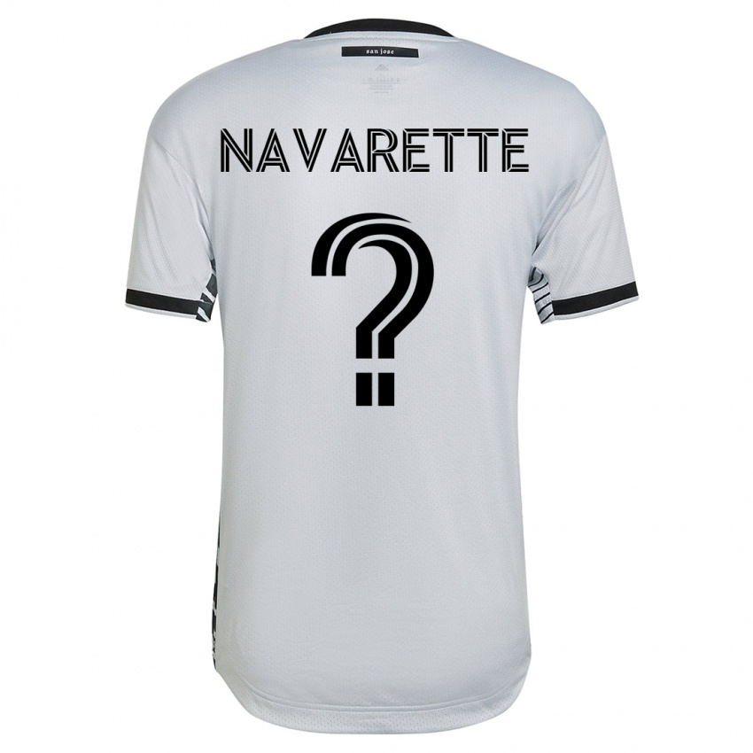Hombre Camiseta Samuel Navarette #0 Blanco 2ª Equipación 2023/24 La Camisa