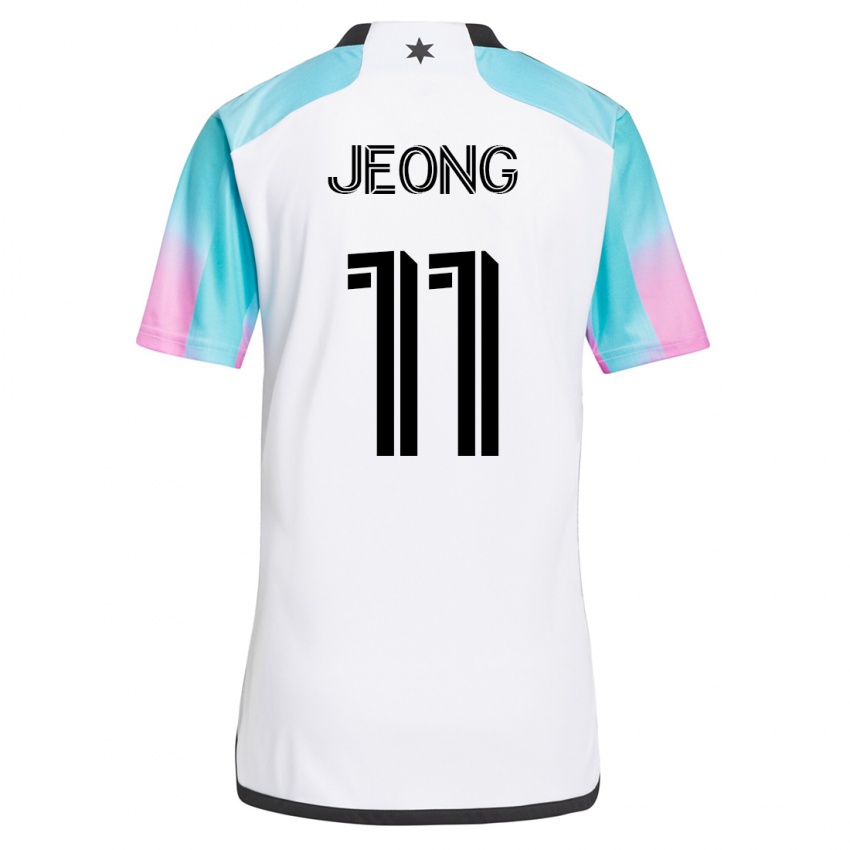 Hombre Camiseta Sang-Bin Jeong #11 Blanco 2ª Equipación 2023/24 La Camisa