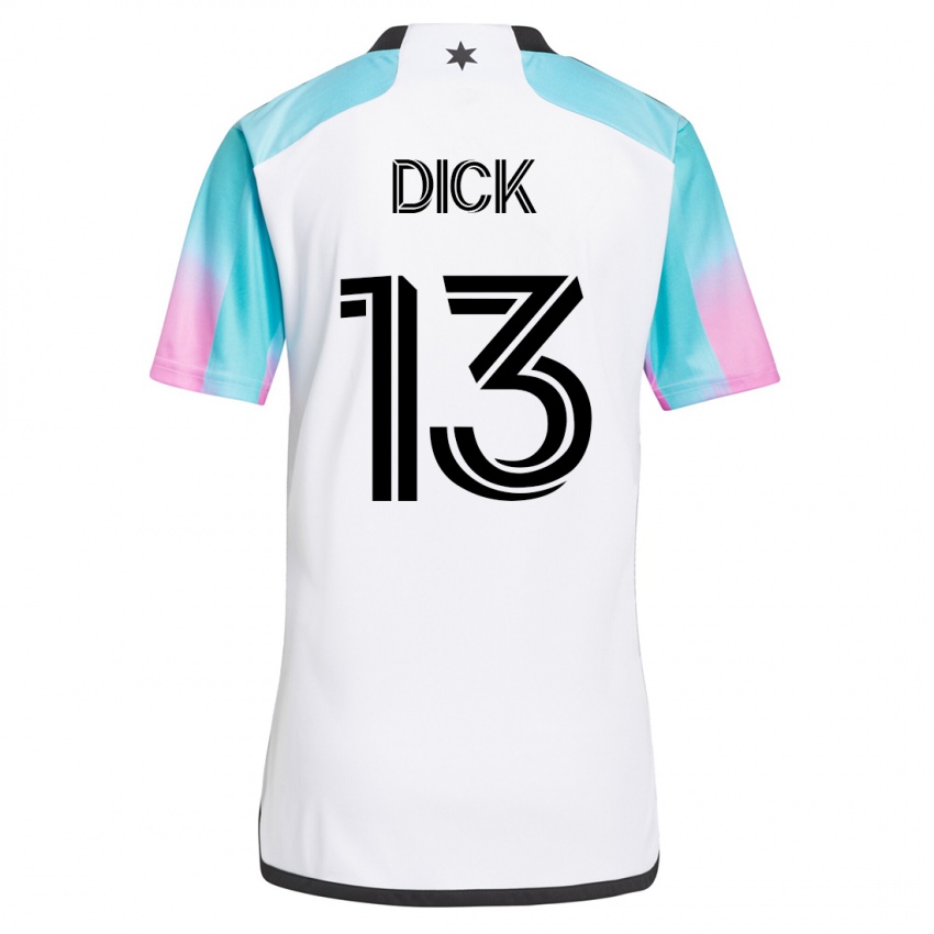 Hombre Camiseta Eric Dick #13 Blanco 2ª Equipación 2023/24 La Camisa