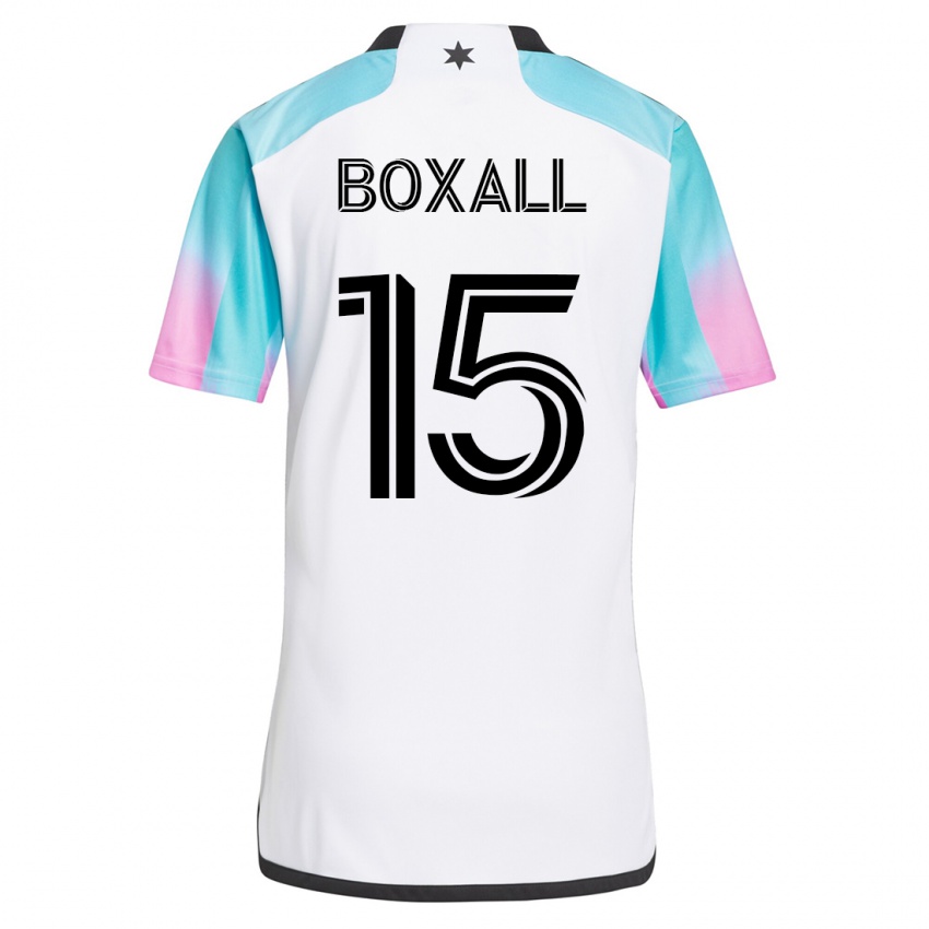 Hombre Camiseta Michael Boxall #15 Blanco 2ª Equipación 2023/24 La Camisa