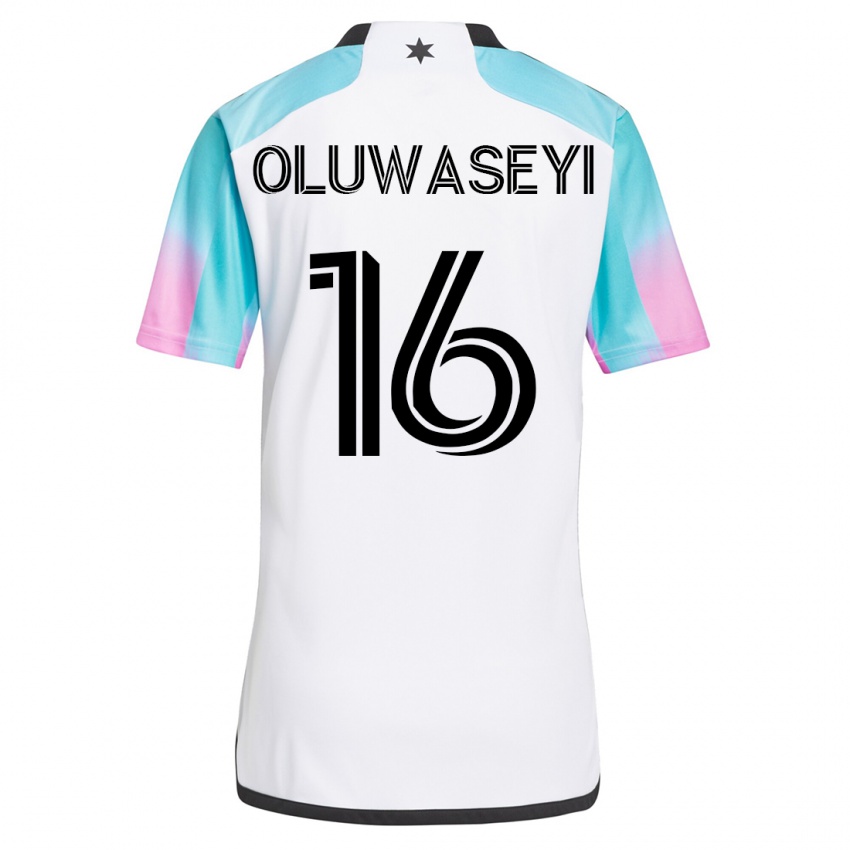 Hombre Camiseta Tani Oluwaseyi #16 Blanco 2ª Equipación 2023/24 La Camisa