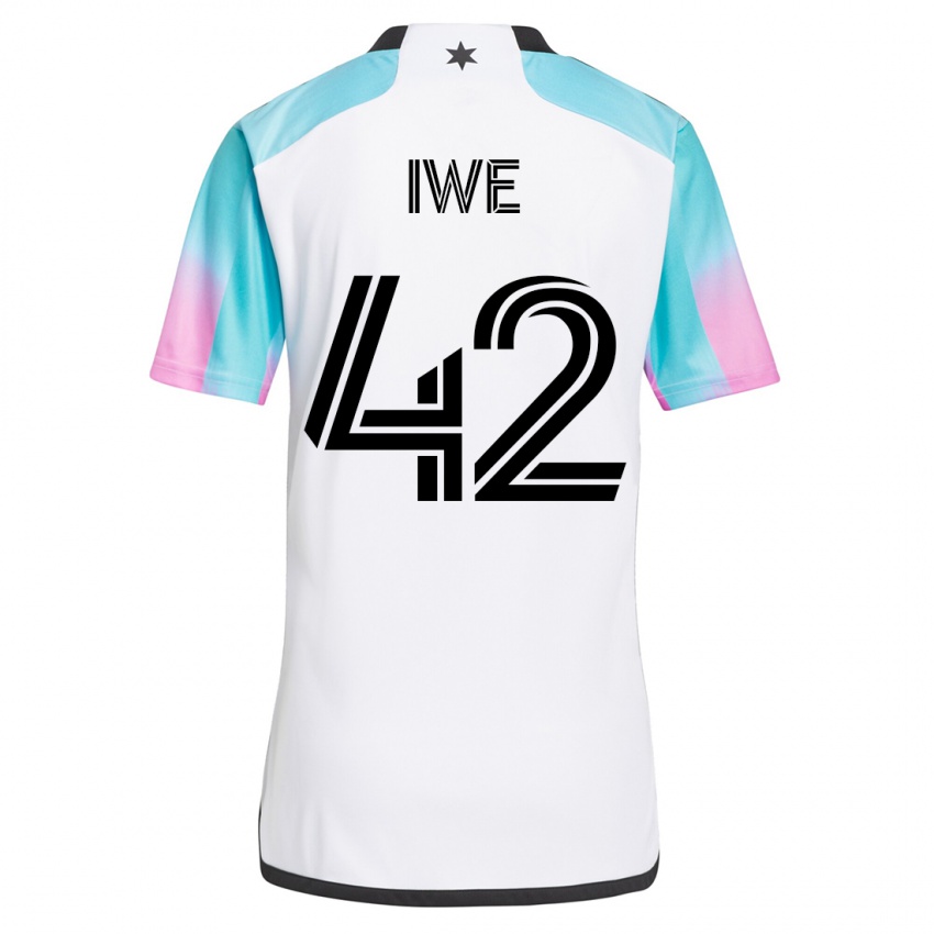 Hombre Camiseta Emmanuel Iwe #42 Blanco 2ª Equipación 2023/24 La Camisa