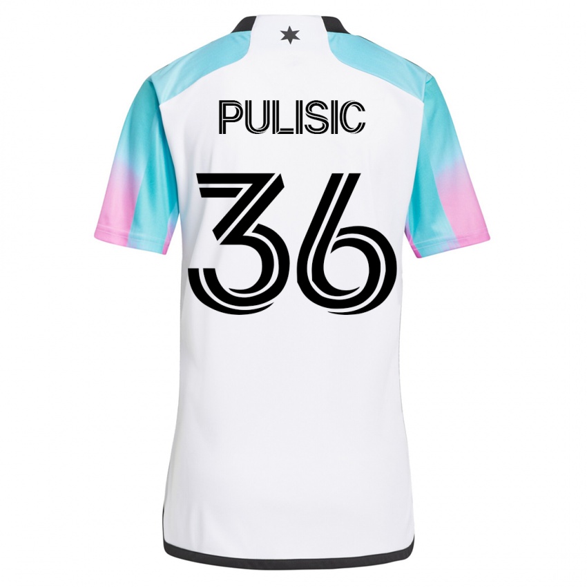 Hombre Camiseta Will Pulisic #36 Blanco 2ª Equipación 2023/24 La Camisa