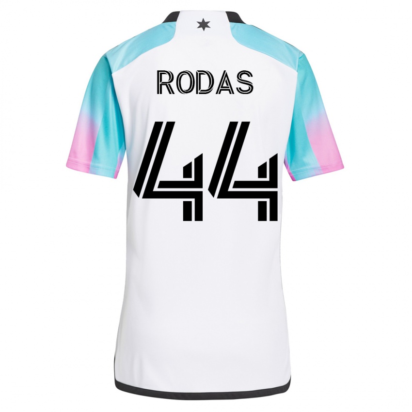 Hombre Camiseta Geremy Rodas #44 Blanco 2ª Equipación 2023/24 La Camisa