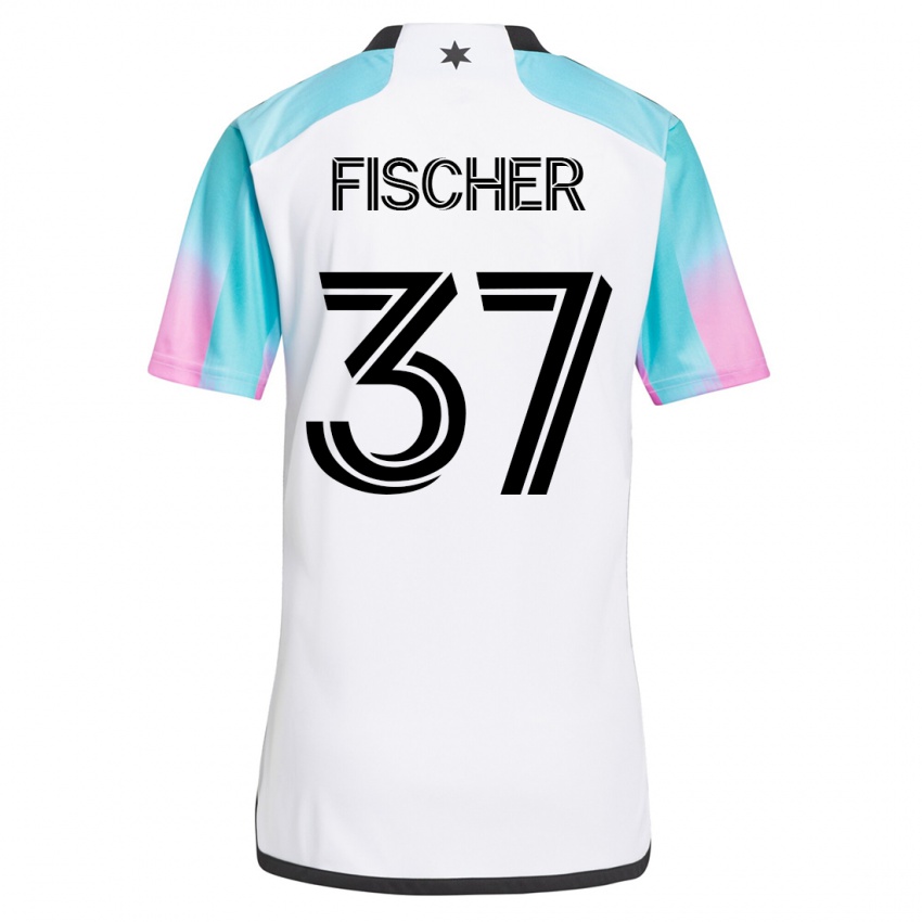 Hombre Camiseta Britton Fischer #37 Blanco 2ª Equipación 2023/24 La Camisa
