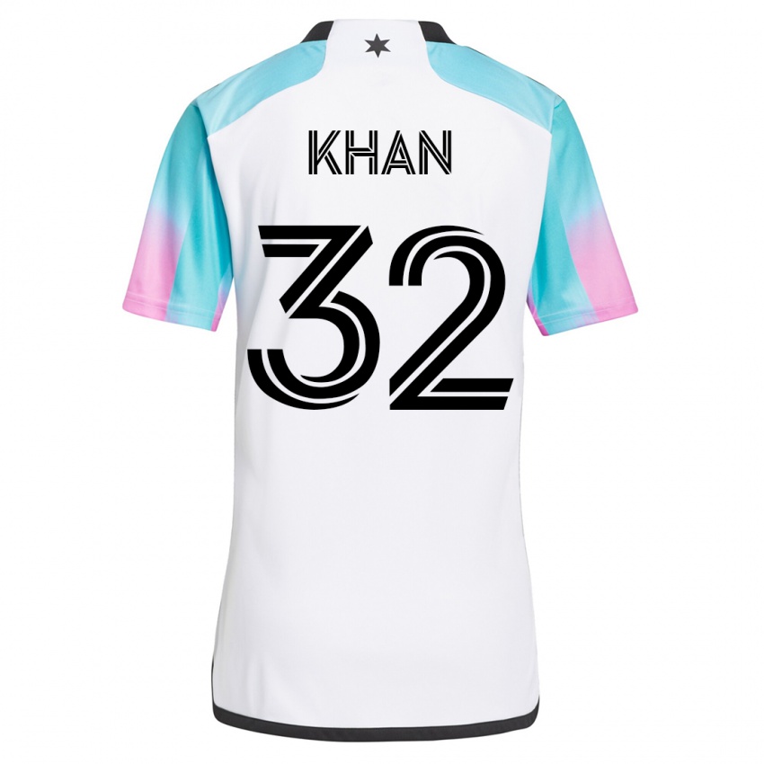 Hombre Camiseta Molik Khan #32 Blanco 2ª Equipación 2023/24 La Camisa