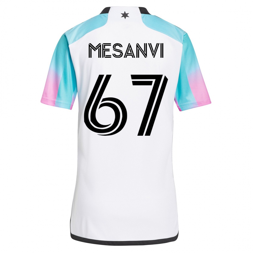 Hombre Camiseta Loïc Mesanvi #67 Blanco 2ª Equipación 2023/24 La Camisa