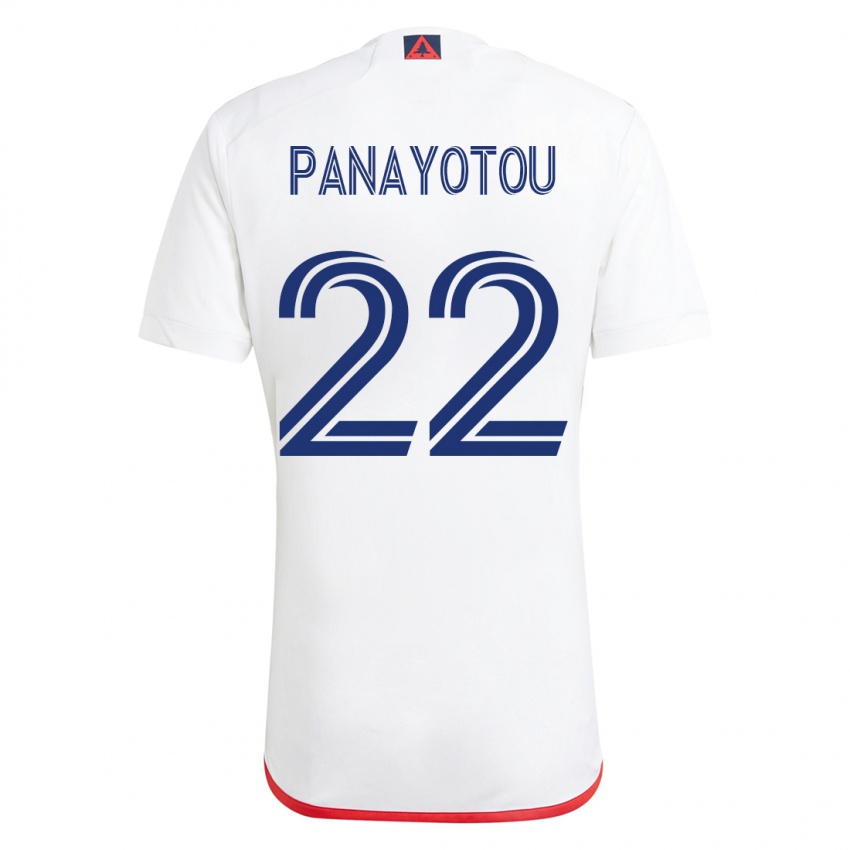 Hombre Camiseta Jack Panayotou #22 Blanco Rojo 2ª Equipación 2023/24 La Camisa