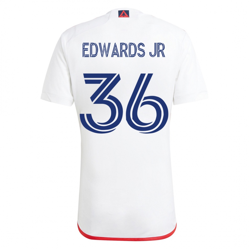 Hombre Camiseta Earl Edwards Jr. #36 Blanco Rojo 2ª Equipación 2023/24 La Camisa