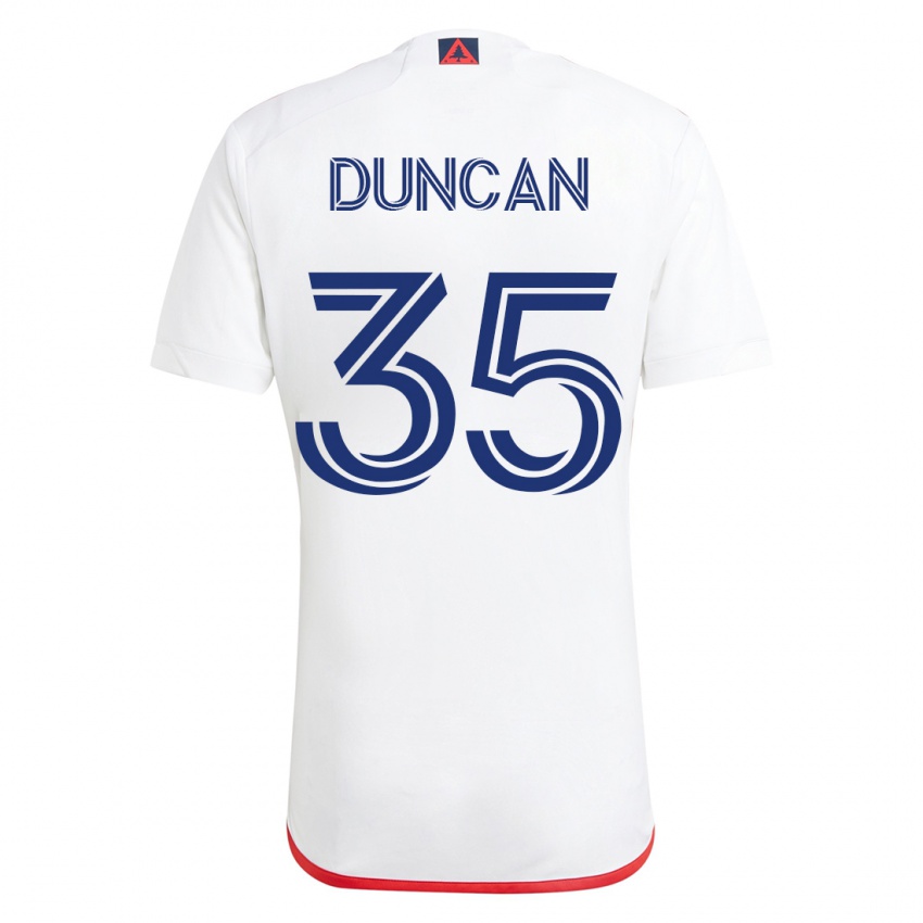 Hombre Camiseta Nakye Greenidge-Duncan #35 Blanco Rojo 2ª Equipación 2023/24 La Camisa