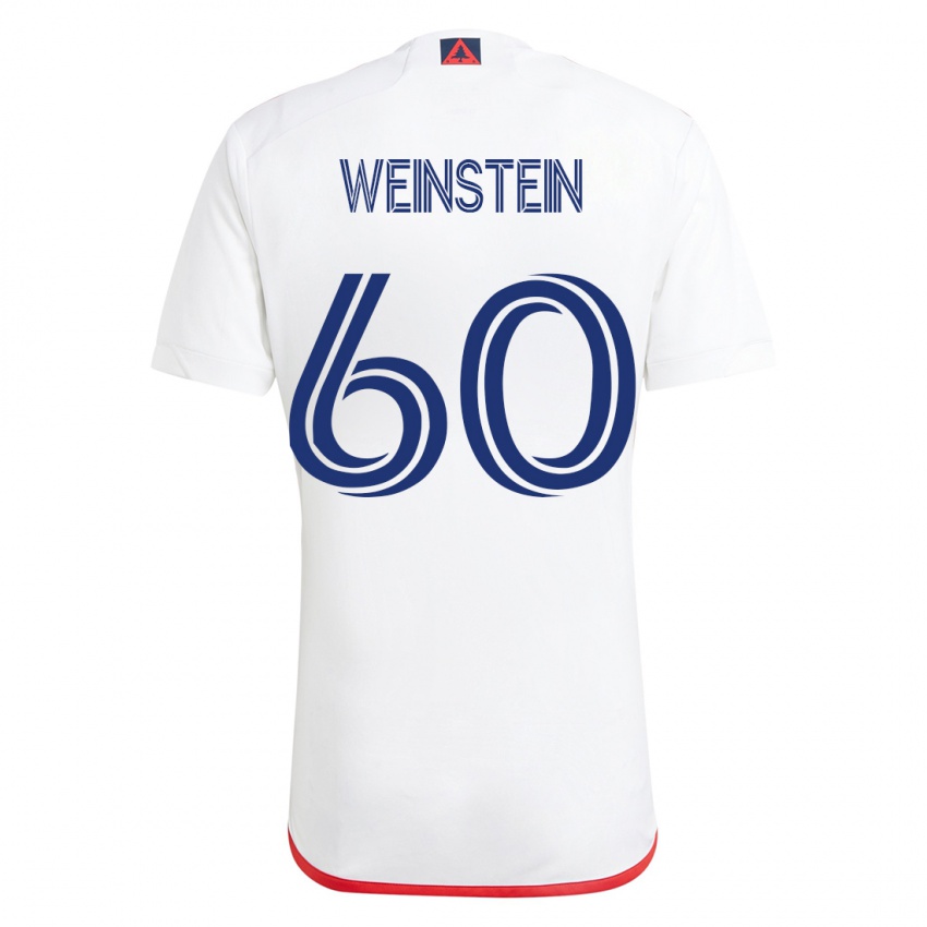 Hombre Camiseta Max Weinstein #60 Blanco Rojo 2ª Equipación 2023/24 La Camisa