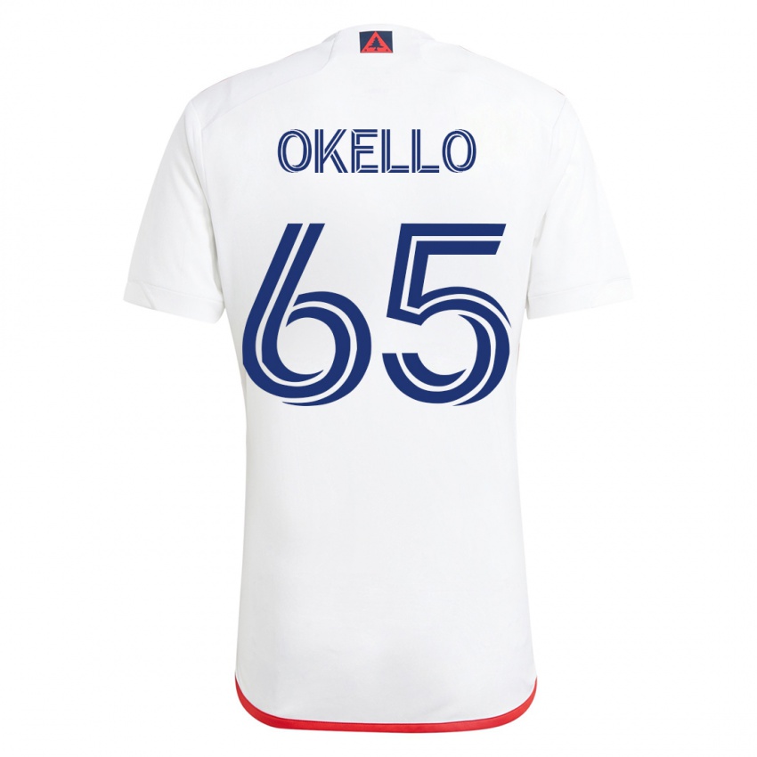 Hombre Camiseta Noble Okello #65 Blanco Rojo 2ª Equipación 2023/24 La Camisa