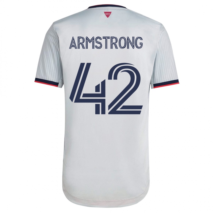 Hombre Camiseta Ezra Armstrong #42 Blanco 2ª Equipación 2023/24 La Camisa