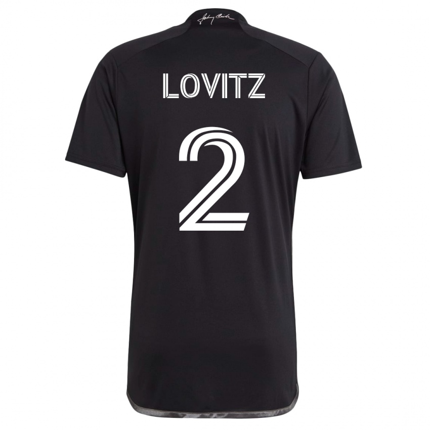 Hombre Camiseta Daniel Lovitz #2 Negro 2ª Equipación 2023/24 La Camisa