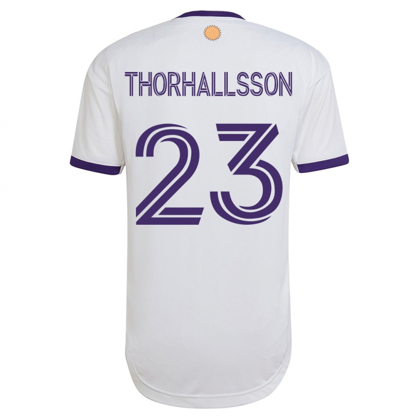 Hombre Camiseta Dagur Dan Thórhallsson #23 Blanco 2ª Equipación 2023/24 La Camisa