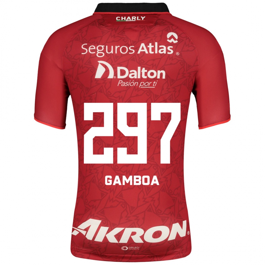 Hombre Camiseta Luis Gamboa #297 Rojo 2ª Equipación 2023/24 La Camisa